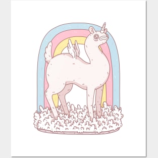 sad unicorn Posters and Art